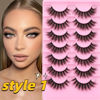 Picture of TNFVLONEINS False Eyelashes Natural Mink Lashes Fluffy Wispy Cat Eye Lashes Natural Look 5D Extension Faux Mink Eyelashes Pack 12-18MM Strip Fake Eyelashes 21 Pairs 3 Styles