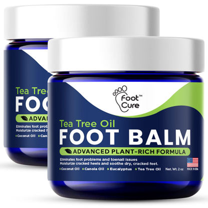 Picture of Tea Tree Oil Foot Balm - Foot Moisturizer for Dry Cracked Feet - Instantly Hydrates & Soothes Irritated Skin & Athletes Foot - Best Foot Care for Women and Men - Made in USA 2PK