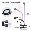 Picture of UV Light Gooseneck UV Lamp for Nails 365+395nm 3w Black Light LED UV Nail Lamp with Clamp for Gel Nails Ultraviolet Curing UV Nail Lamp 5v USB Input UV Light with 4 Levels Dimming