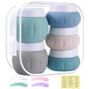 Picture of Travel Containers for Toiletries, GLAMFIELDS TSA Approved 2Pcs 1.7oz+3Pcs 1oz Travel Size Silicone Jars BPA Free, Leak-proof Travel Essentials with Lid for Cosmetic Face Hand Body Cream Green(5Pack)