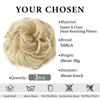 Picture of SARLA 2PCS Messy Hair Bun Hair Pieces Wavy Curly Synthetic Updo Fake Scrunchies Ponytail Extension for Women Ash Blonde