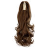 Picture of FELENDY Ponytail Extension Claw 18" 20" Curly Wavy Straight Clip in Hairpiece One Piece A Jaw Long Pony Tails for Women Ash Blonde Mix Light Brown