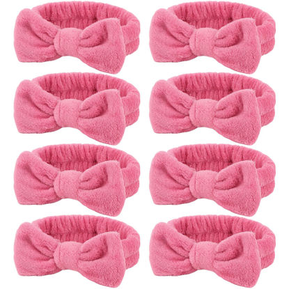 Picture of Ondder Spa Headbands Set for Women - 8 Pcs Terry Cloth Fuzzy Headbands for Skincare, Makeup Application, Face Washing and Hair Care