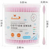 Picture of HOMEFOX Pink Cotton Swabs Precision Pointed - 600 Count Pointy Cotton Buds Double Side Tightly Wrapped Cotton Tips Paper Stick Organic Soft Gentle Lint-Free Cruelty-Free, Pointy & Round (Pink)