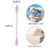 Picture of HOMEFOX Pink Cotton Swabs Precision Pointed - 600 Count Pointy Cotton Buds Double Side Tightly Wrapped Cotton Tips Paper Stick Organic Soft Gentle Lint-Free Cruelty-Free, Pointy & Round (Pink)