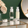 Picture of LONGWAY 1.7 Oz 50ml Clear Airless Cosmetic Cream Pump Bottle Travel Size Dispenser Refillable Containers/Foundation Travel Pump Bottle for Shampoo (Pack of 6)