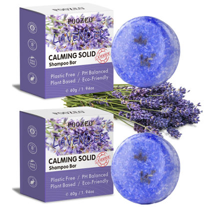 Picture of 2 Pack Lavender Shampoo Bar,Solid Shampoo Bar And Conditioner Effect Hair Soap,Organic Shampoo Bars For Hair With All Natural Plant Based Essential Oils