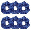Picture of Sufermoe 6 Pcs Satin Silk Hair Scrunchies, Dark Blue (4.5 Inch) - Hair Ties for Women and Girls, Hair Accessories