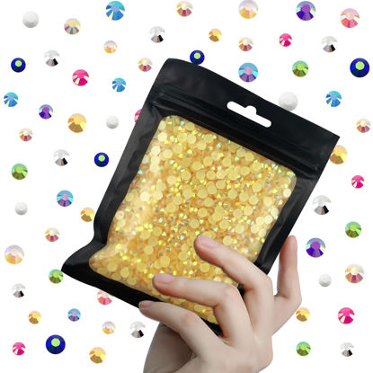 Picture of CLRDIVA 1000pcs 6mm Champagne AB Flatback Resin Rhinestones Bulk Jelly Gems Flat Back Crystals Non Hotfix Wholesale Stones Diamonds for Crafts Tumblers Face Eye Makeup Nails Bling DIY Decoration