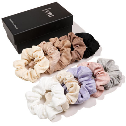 Picture of Hair Ties Scrunchies for Women's, for Girls Big Scrunchies Both for Thick Hair or Thin Hair Curl Hair No Crease Ponytail Holder No Hurt Your Hair