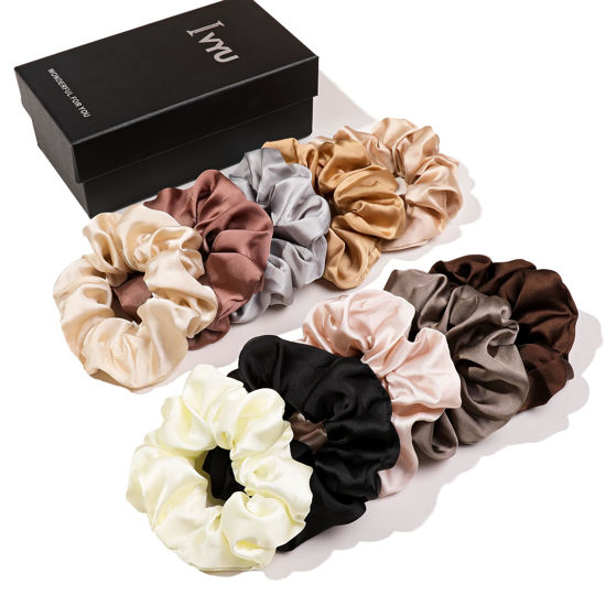 Picture of Hair Ties Scrunchies for Women's, Big Scrunchies Both for Thick Hair or Thin Hair Curl Hair No Crease Ponytail Holder No Hurt Your Hair