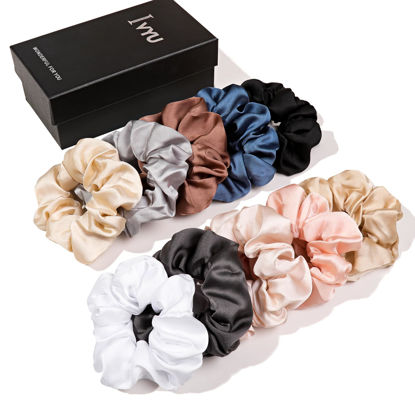 Picture of Hair Ties Scrunchies for Women's, for Girls Big Scrunchies Both for Thick Hair or Thin Hair Curl Hair No Crease Ponytail Holder No Hurt Your Hair