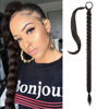 Picture of SEIKEA Long Braided Ponytail Extension with Hair Tie Straight Wrap Around Hair Extensions Ponytail Natural Soft Synthetic Hair Piece Daily Wear 30 Inch 160 Gram Black Brown