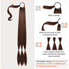 Picture of SEIKEA Upgraded Long Braid Ponytail Extension with Elastic Tie Straight Sleek Wrap Around Braid Hair Extensions Ponytail Medium Cinnamon Brown 34 Inch (After Braided 30 Inch)