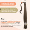 Picture of SEIKEA 2PCS Long Braid Ponytail Extension with Hair Tie Long Straight Wrap Around Hair Extensions Ponytail Soft Synthetic Hair Medium Brown Golden Brown Highlights 26 Inch (After Braided 23 Inch)