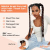 Picture of SEIKEA Braid Ponytail Extension with Glitter Hair Tinsel, 2PCS 26" Long Straight DIY Braid Hair Extension with Hair Tie, Wrap Around Hair Extensions Ponytail Hairpiece Blonde Pale Gold Highlights
