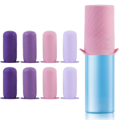 Picture of Mrsdry Bottle Covers for Travel, Elastic Sleeves for Leak Proofing, Travel Size Container Silicone toiletry sleeves, Leak Locks Travel Accessories for Shampoo Conditioner Wash Body Bottles (8pack)