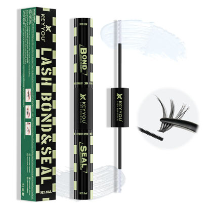 Picture of Lash Bond and Seal 10ML White Bond and Seal Lash Glue KEYYOU Lash ClUSter Glue MasUSra for Long Lasting WaterProof Lash Extension Glue Clear-5ml+5ml