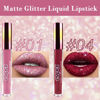 Picture of evpct 2Pcs Mauve & Dark Red Matte to Glitter Liquid Lipstick Set Kit for Women Long Lasting Glossy Metallic Shimmer Sparkle Lipstick Lip Gloss 01+04