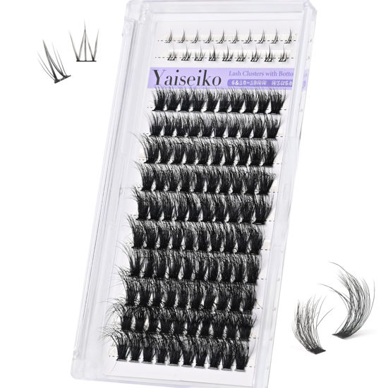 Picture of Fluffy Lash Clusters with Bottom Lash Cluster 10-18mm Thick Cluster Eyelash Extensions 119Pcs Wispy Individual Lashes with Lower Eyelash Clusters by Yaiseiko