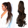 Picture of Mitrygreen Claw Clip Ponytail Extension 18" Clip in Wavy Ponytail Hair extensions Long Pony Tails for Women Extensions Dark Brown Mix Light Auburn Wave Hairpiece
