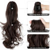 Picture of Mitrygreen Claw Clip Ponytail Extension 18" Clip in Wavy Ponytail Hair Extensions Long Pony Tails for Women Extensions Medium Brown Wave Hairpiece