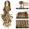 Picture of Mitrygreen Claw Clip Ponytail Extension 18" Clip in Wavy Ponytail Hair Extensions Long Pony Tails for Women Extensions Ash Blonde Mix Ginger Brown Wave Hairpiece