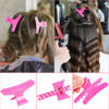 Picture of BAHABY Hair Clips for Styling Sectioning 12 Pack Black Hot Pink Butterfly Clamps Hair Claw Clips Pro Salon Hair Clips for Styling, Sectioning, Cutting and Coloring