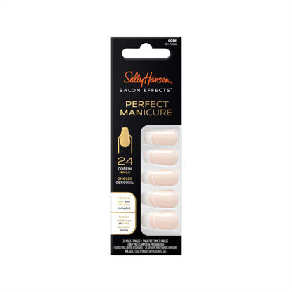 Picture of Sally Hansen Salon Effects® Perfect Manicure, On Pointe, Press On Nails, Coffin Shaped, Non-Damaging Adhesive Tabs, File, and Alcohol Pad Included