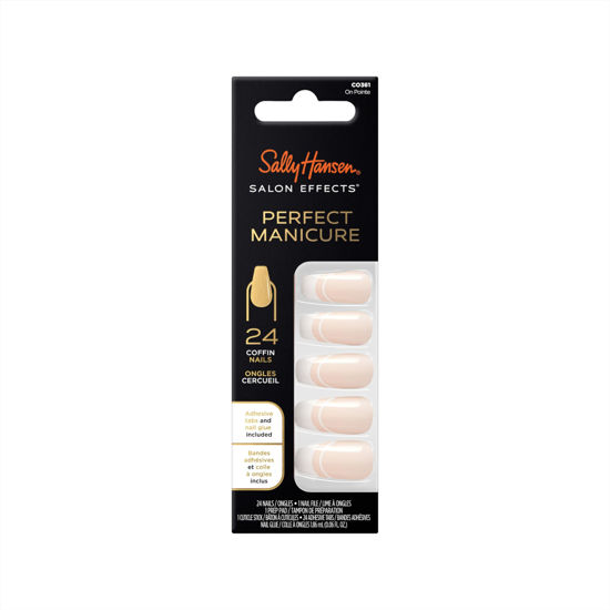 Picture of Sally Hansen Salon Effects® Perfect Manicure, On Pointe, Press On Nails, Coffin Shaped, Non-Damaging Adhesive Tabs, File, and Alcohol Pad Included