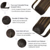 Picture of DOORES Human Hair Extensions Ponytail Extensions Balayage Dark Brown to Chestnut Brown 20 Inch 90g Clip in Ponytail Wrap Around Ponytail Straight Hair Pieces For Women Ponytail with Magic Paste