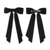 Picture of Red and Black Hair Bows for Women - 2Pcs Silkly Satin Hair Ribbon Bow with Metal Clips Hair Accessories for Girls
