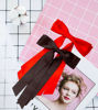 Picture of Red and Black Hair Bows for Women - 2Pcs Silkly Satin Hair Ribbon Bow with Metal Clips Hair Accessories for Girls