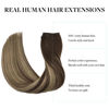 Picture of DOORES Wire Hair Extensions, Balayage Chocolate Brown to Honey Blonde 22 Inch 120g, Hair Extensions Wire Hair Natural Hair Extensions with Secret Fish Line Straight