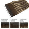 Picture of DOORES Wire Hair Extensions, Balayage Chocolate Brown to Honey Blonde 22 Inch 120g, Hair Extensions Wire Hair Natural Hair Extensions with Secret Fish Line Straight