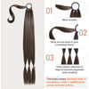 Picture of SEIKEA Upgraded Long Braid Ponytail Extension with Elastic Tie Straight Sleek Wrap Around Braid Hair Extensions Ponytail Dark Chocolate Brown 20 Inch (After Braided 16 Inch) 110 Gram