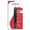 Picture of Eyebrow Tweezers Stainless Steel Facial Hair Removal Tweezers for Men & Women in Black with Slanted Tip for Easy Plucking by AURAY