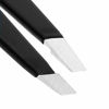 Picture of Eyebrow Tweezers Stainless Steel Facial Hair Removal Tweezers for Men & Women in Black with Slanted Tip for Easy Plucking by AURAY
