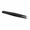 Picture of Eyebrow Tweezers Stainless Steel Facial Hair Removal Tweezers for Men & Women in Black with Slanted Tip for Easy Plucking by AURAY