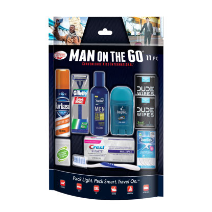 Picture of Convenience Kits International Men’s 11 Piece Kit with Oral Care and Grooming Essentials, Featuring: Travel Size Products, Blue
