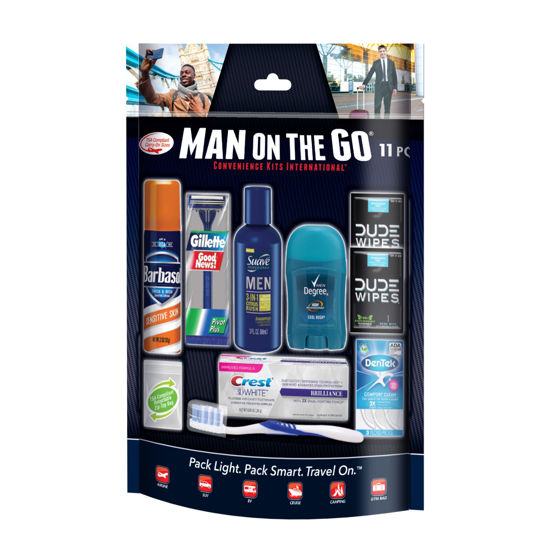 Picture of Convenience Kits International Men’s 11 Piece Kit with Oral Care and Grooming Essentials, Featuring: Travel Size Products, Blue