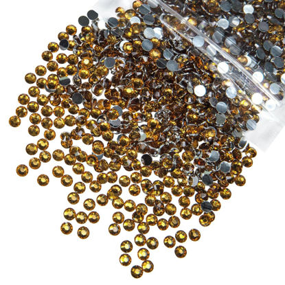 Picture of qiipii 620PCS 6mm Brown Resin Crystal Rhinestones for Crafting Amber Brown Flatback Stones Bulk SS30 Non-Hotfix Diamonds Crystals Gems Charms Supplies for Nails Face Eyes Makeup Tumblers DIY Crafts