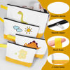 Picture of Sinzip 10 Pieces Cotton Canvas Makeup Bag with Bottom and Strap, Multi-Purpose Cosmetic Bag with Zipper Travel Toiletry Pouch, Blank DIY Craft Bag (White&Yellow, XS)