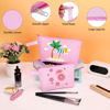 Picture of Sinzip 10 Pieces Cotton Canvas Makeup Bag with Bottom and Strap, Multi-Purpose Cosmetic Bag with Zipper Travel Toiletry Pouch, Blank DIY Craft Bag Pencil Bag (Pink, M) (MN-WB07)