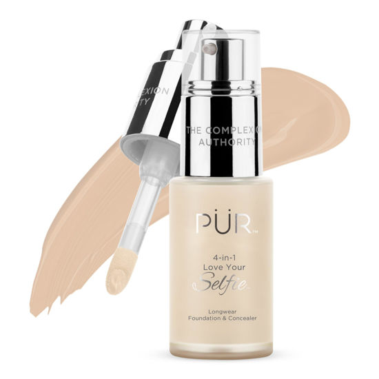 Picture of PUR Beauty 4-in-1 Love Your Selfie Foundation & Concealer - Longwear Full Coverage Liquid Makeup Foundation with Hydrating Blend for Refined-Looking, Natural Beauty Glow, Skin Texture & Tone