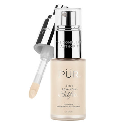Picture of PUR Beauty 4-in-1 Love Your Selfie Foundation & Concealer - Longwear Full Coverage Liquid Makeup Foundation with Hydrating Blend for Refined-Looking, Natural Beauty Glow, Skin Texture & Tone