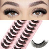 Picture of FARRED Natural Lashes Wispy False Eyelashes Fake Cat Eye Lashes Pack 10 Pairs Natural Look Lash Strips Fluffy Mink Eyelash Full Strip Lashes (C5 | 8-15MM)