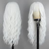 Picture of Lativ White Wig With Bangs Long Wavy Wig For Women White Color Wigs Synthetic Curly wig Natural Looking Heat Resistant Hair For Daily Party Cosplay Use 26 Inches