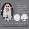 Picture of Lativ White Wig With Bangs Long Wavy Wig For Women White Color Wigs Synthetic Curly wig Natural Looking Heat Resistant Hair For Daily Party Cosplay Use 26 Inches