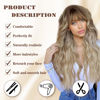 Picture of Lativ Dirty Blonde Wig With Bangs Long Wavy Curly Ombre Blonde Wig with Dark Roots Synthetic Heat Resistant Wigs for Women Daily Party Use 26 Inches